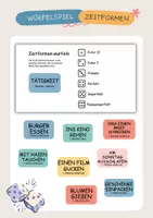 Vorschau - Spiele - Zeitformen Würfelspiel - Wiederholung Tempus Numerus Person - Deckblatt