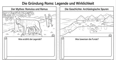 Vorschau - Arbeitsblätter - Gründung Roms - warum erzählen wir uns Geschichten über die Vergangenheit, die so nie passiert sind? (Identitätskonstruktion!) - Seite 1