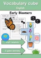 Vorschau - Spiele - Vocabulary cube / Bilderwürfel - Frühblüher / Early Bloomer - Englisch (Spiel / Game) - Deckblatt