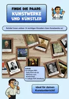 Vorschau - Stundenentwürfe - Kunstpaare finden – Künstler und Kunstwerke spielerisch zuordnen (PDF) - Deckblatt