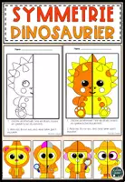 Vorschau - Mal- und Bastelvorlagen - Dinosaurier , Eiscreme, Cupcake Symmetrie Ausmalbilder Materialpaket - Seite 1