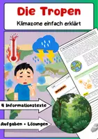 Vorschau - Arbeitsblätter - Klimazone Tropen: Klima, Regenwald, Vegetation - Deckblatt