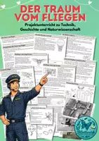 Vorschau - Arbeitsblätter - Flugzeuge und der Traum vom Fliegen: Arbeitsblätter, Bilder - Deckblatt