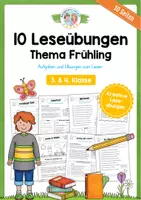 Vorschau - Arbeitsblätter - 10 Leseübungen zum Frühling (Lesen & Verstehen) - Deckblatt