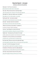 Vorschau - Arbeitsblätter - Reported Speech - sentences, questions, all tenses - Seite 2
