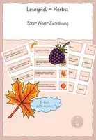 Vorschau - Arbeitsblätter - Lesespiel Herbst: Sätze lesen, Bilder zuordnen Kl. 2 - Deckblatt