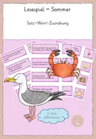 Vorschau - Arbeitsblätter - Lesespiel Sommer: Sätze lesen, Bilder zuordnen Deutsch Klasse 2 - Deckblatt
