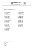 Vorschau - Klassenarbeiten - Mailied Klassenarbeit von Johann Wolfgang von Goethe - Deckblatt