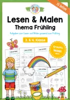 Vorschau - Arbeitsblätter - 15 Arbeitsblätter zum Thema Lesen & Malen im Frühling - Deckblatt