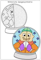 Vorschau - Arbeitsblätter - Winter Spiegelsymmetrie - Spiegeln an einer Symmetrieachse - Seite 1
