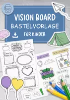 Vorschau - Mal- und Bastelvorlagen - VISION BOARD Bastel-Kit für Kinder (PDF) viele Vorlagen - Deckblatt