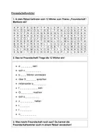 Vorschau - Arbeitsblätter - Freundschaftswörter - Rätsel zur Freiarbeit - Deckblatt