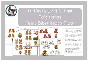 Vorschau - Arbeitsblätter - Meine Biber haben Fiber - textloses Liedblatt und Tafelkarten - Deckblatt