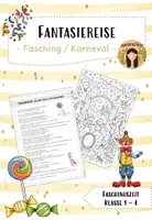 Vorschau - Mal- und Bastelvorlagen - Fantasiereise - Fasching / Karneval / Fastnacht (Klasse 1-4) - Deckblatt