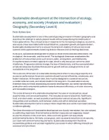 Vorschau - Klassenarbeiten - Sustainable Development between Ecology, Economy and Society | Geography Upper Secondary - Deckblatt