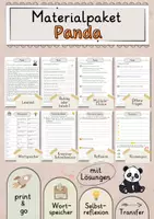 Vorschau - Arbeitsblätter - Panda Lesetext mit Fragen + Lösungen Leseverstehen Wortspeicher didaktische Reserve Lesen Leseverständnis - Deckblatt