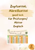 Vorschau - Aufgabenkarten - Zupfzettel, Abreißzettel, take what you need, Prüfungen, exams, Abitur, Englisch - Deckblatt