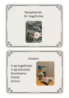 Vorschau - Fördermaterial/Inklusion - Anleitung- Rezept: Rezeptkarten für Vogelfutter - Deckblatt
