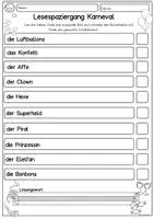 Vorschau - Stundenentwürfe - Lesespaziergang Karneval, Fasching (Klasse 1, Klasse 2, DaZ) - Seite 2