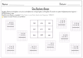 Vorschau - Arbeitsblätter - Rechenbingo schriftliche Addition und Subtraktion (sommerliche Version) - Seite 2