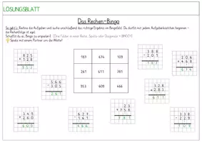 Vorschau - Arbeitsblätter - Rechenbingo schriftliche Addition und Subtraktion (sommerliche Version) - Seite 3