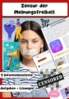 Vorschau - Arbeitsblätter - Zensur der Meinungsfreiheit: Medien & Demokratie - Deckblatt