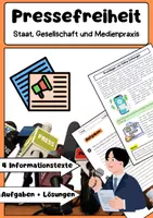 Vorschau - Arbeitsblätter - Die Pressefreiheit: Medien & Journalismus in der Demokratie - Deckblatt