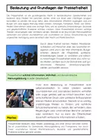 Vorschau - Arbeitsblätter - Die Pressefreiheit: Medien & Journalismus in der Demokratie - Seite 1