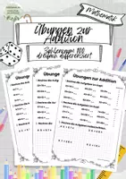 Vorschau - Arbeitsblätter - Übungen zur Addition ZR 100- dreifach differenziert - Deckblatt