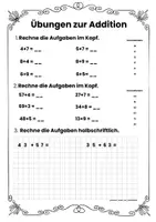 Vorschau - Arbeitsblätter - Übungen zur Addition ZR 100- dreifach differenziert - Seite 1