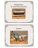 Vorschau - Präsentationen/Tafelbilder - Anleitung- Rezept: Rezeptkarten Becherkuchen - Seite 1