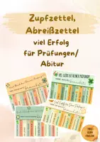 Vorschau - Aufgabenkarten - Zupfzettel, Abreißzettel, nimm was Du brauchst, take what you need, Prüfungen, viel Glück - Deckblatt