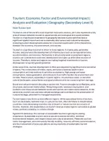 Vorschau - Klassenarbeiten - Tourism between Economic Growth and Environmental Impact | Geography Upper Secondary - Deckblatt