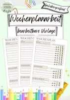 Vorschau - Anderer Materialtyp - Wochenplanarbeit- bearbeitbare Vorlage - Deckblatt