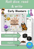 Vorschau - Spiele - Würfeln Lesen und Schreiben / Rolling dice reading and writing: Frühblüher / Early Bloomer - Englisch (Wortschatz) - Deckblatt