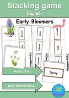 Vorschau - Spiele - Stapel-Spiel / Stacking-Game : Frühblüher / Early Bloomer Wortschatzspiel (Englisch) - Deckblatt