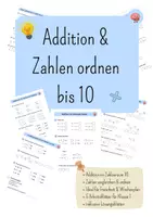 Vorschau - Arbeitsblätter - Addition & Zahlen ordnen bis 10 - Deckblatt