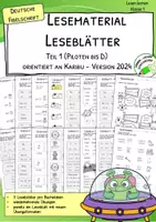 Vorschau - Arbeitsblätter - Lesen lernen mit Karibu 1 (Version 2024) – Materialpaket Leseblätter in deutscher Fibelschrift | Lesetraining & Arbeitsblätter für die 1. Klasse - Seite 1