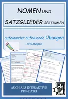 Vorschau - Arbeitsblätter - Deutsch: Substantive und Satzglieder bestimmen - auch interaktiv - Seite 1