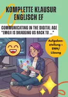 Vorschau - Klassenarbeiten - Englisch-Klausur EF: Digital Age & Emojis (Summary, Analyse + Letter to the Editor) - Deckblatt