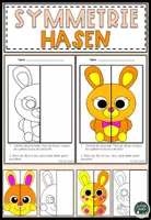 Vorschau - Mal- und Bastelvorlagen - FREEBIE: Kostenloses Symmetrie hasen ausmalbilder - Deckblatt