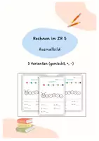 Vorschau - Arbeitsblätter - Rechnen im ZR 5: Ausmalbild (plus, minus, gemischt) - Deckblatt
