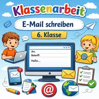 Vorschau - Klassenarbeiten - Klassenarbeit E-Mail schreiben Klasse 6 - Deckblatt