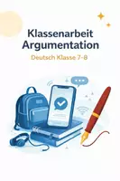 Vorschau - Test - Klassenarbeit Argumentieren Thema Soziale Medien (Deutsch 7-8) - Deckblatt
