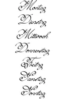 Vorschau - Mal- und Bastelvorlagen - Wochentage in Kalligrafieschrift – vielseitig einsetzbar - Seite 3