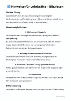 Vorschau - Arbeitsblätter - Blitzlesen - Seite 1