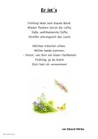 Vorschau - Arbeitsblätter - Er ist´s - Gedicht mit passenden Übungen - Seite 1