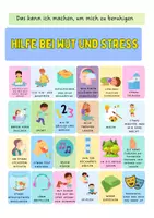 Vorschau - Fördermaterial/Inklusion - Sofortmaßnahmen bei Wut und Stress-
Poster und 24 Karten für den Sitzkreis - Seite 1