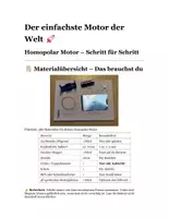 Vorschau - Mal- und Bastelvorlagen - E-Motor: Aufbau, Funktionsweise & Anwendungen - Deckblatt