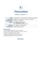 Vorschau - Stundenentwürfe - Potenzialtest Gymnasium Klasse 4 – Version 11 - Deckblatt